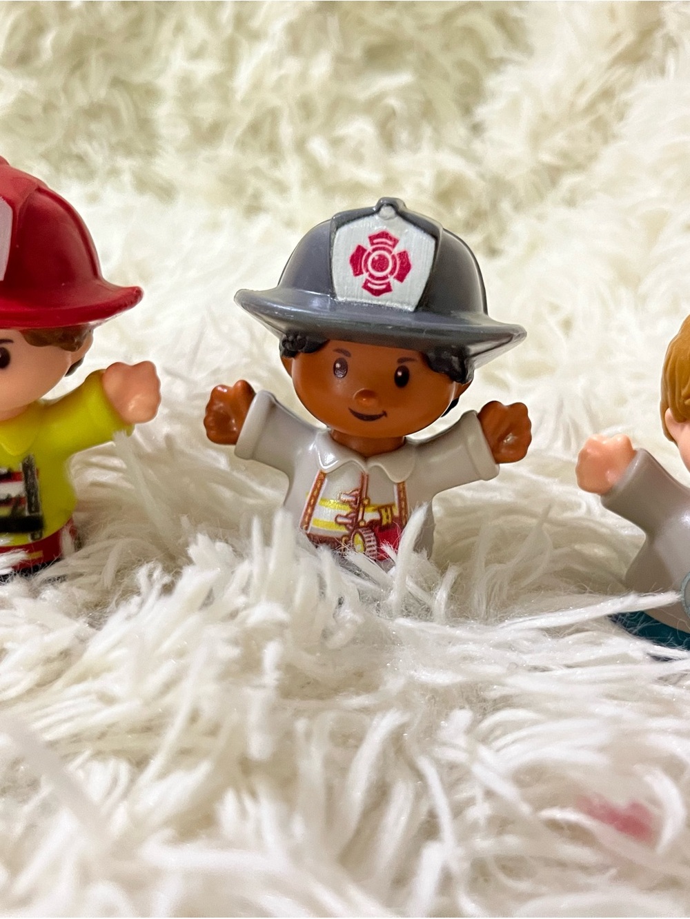 Little P Gray and White Firefighter Kids Toy Figure - Cute Rescue Playset Figure